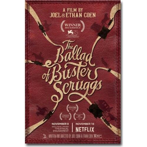 F166 The Ballad of Buster Scruggs Movie Silk Cloth Poster Art Bedroom Decoration
