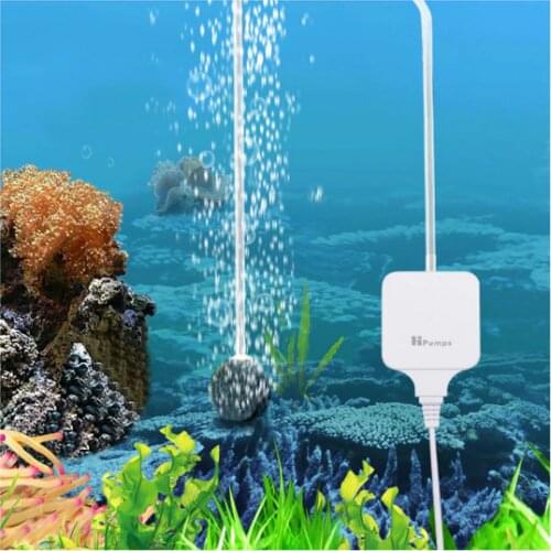 110V 220V 1.8W Ultra Silent Aquarium Air Pump For Fish Tank Nano Air Compressor With Air Stones Silicone Tubes Hydroponics Pumps