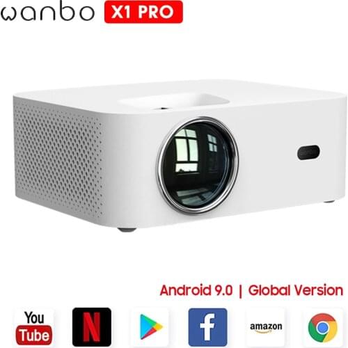 Global Version Wanbo X1 Projector Android 9.0 1GB+8GB Memory 2.4G WIFI Home Theater Cinema Four Directional Keystone Correction