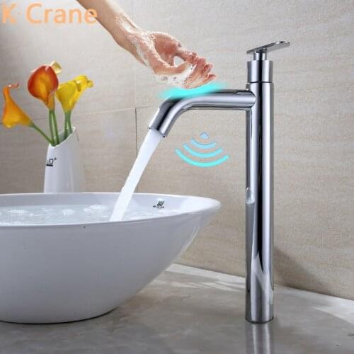 Smart Bathroom Touch Faucet Single Cold Sensor Tap Stainless Steel Chrome Torneira Deck Mounted Touch On Activated Basin Grifos