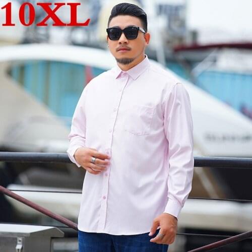 Quality high Large Plus 2020 size 8XL 7XL 6XL 5X New Spring and summer Long sleeve Pure Color Business Casual Shirts Men