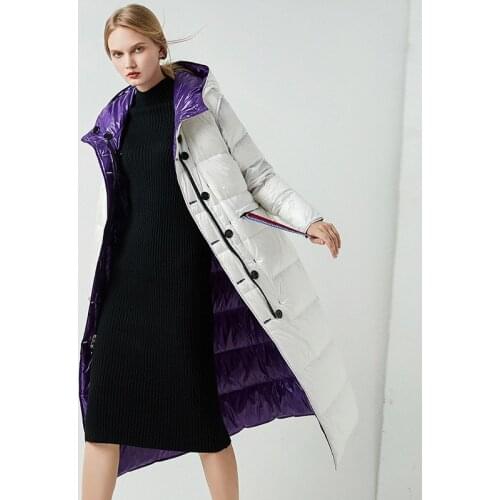 Long Duck Down Jacket Women Winter 2020 Outerwear Coats Luxury Thick Warm Waterproof Parkas Ladies Overcoat Two Double Sided Top