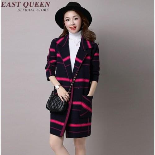 Cardigan jacket women 2018 new arrival jacket female plaid long sleeve outwear casual jackets women elegant coats AA2729 YQ