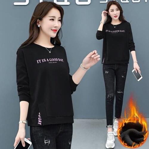 Winter Womens Clothing Oversized Crewneck Sweatshirt 2020 Vintage Graphic Long Sleeve Pullover Korean Style Fall Streetwear