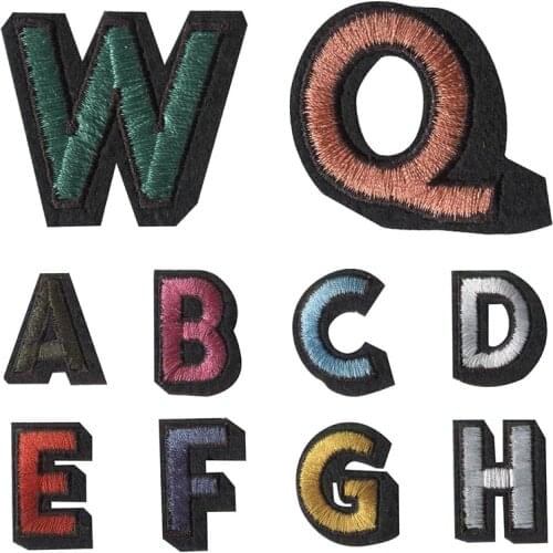 1PC Self-adhesive Embroidered Patches Sew On Letters Badges For Dress Bag Jeans Hat T Shirt DIY Craft Supplies