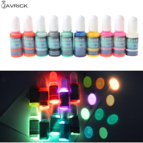 10 Colors Glowing in Dark Epoxy Resin Pigment Luminous Colorant Jewelry Making