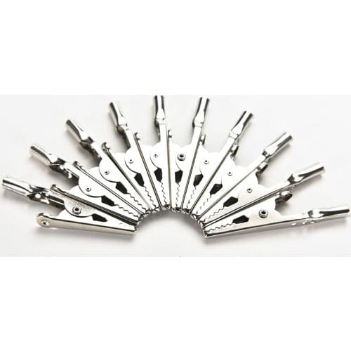 10Pcs/Lot Test Clips Stainless Steel Alligator Crocodile Cable Lead Screw Fixing Used In Stereo Applications 32mm/45mm/48mm/50mm