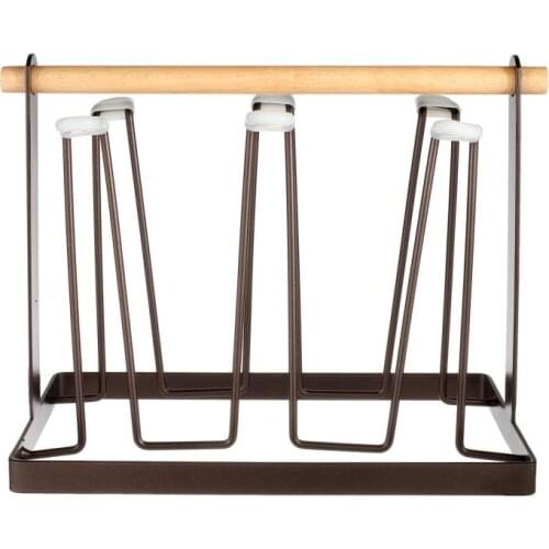 6Cups Glass Drain Rack Coffee Mug Cup Drying Organzier Shelf Glass Storage Stand Holder Household Kitchen Drain Accessories