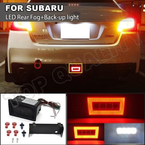 White+Red Car 3-In-1 Led Back-up Light Rear LED Fog Lamp LED Brake Light For Subaru WRX/STi Impreza or XV Crosstrek 2011-2021