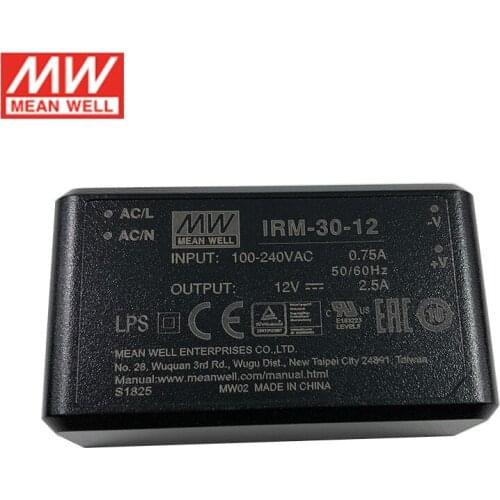 MEAN WELL IRM-30-12 30W PCB assemble Encapsulated Power Module 110V/220V AC to 12V DC 2.5A Meanwell Module type Power Supply PSU