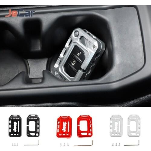 Aluminum Alloy Car Remote Control Keychain Shell Protective Cover Key Cover Shell For Jeep Wrangler JL 2018 up Key Protector