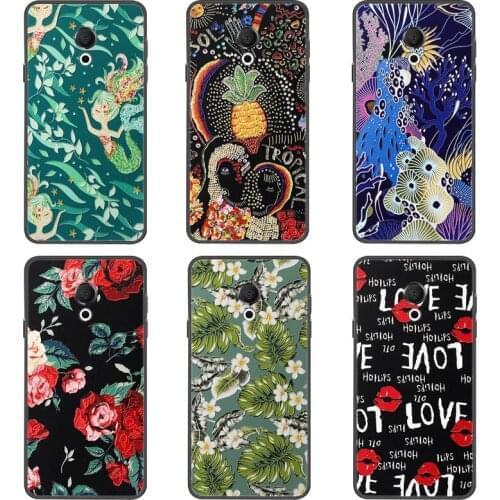 3D Emboss Relief Case For Meizu M15 Phone Cover Black Softness TPU Silicone Back Bumper
