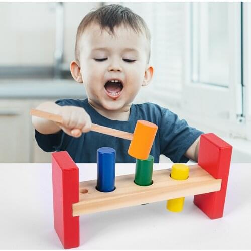 Baby Wooden Percussion Toy Hand-eye Coordination Color Cognition Childrens Educational Early Education Teaching Aid Toy Gift