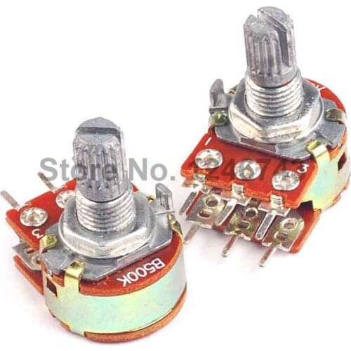 5PCS Double 6 Pin B500k Shaft Amplifier Dual Stereo Potentiometer