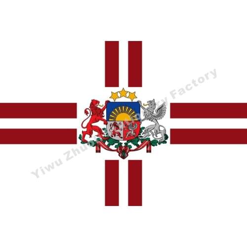 Latvia Presidential Flag 150X90cm (3x5FT) 120g 100D Polyester Double Stitched High Quality Banner Free Shipping