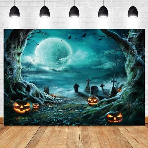 Yeele Photocall Halloween Photography Backdrop Moon Night Tomb Pumpkin Baby Party Decor Background For Photo Studio Photographic