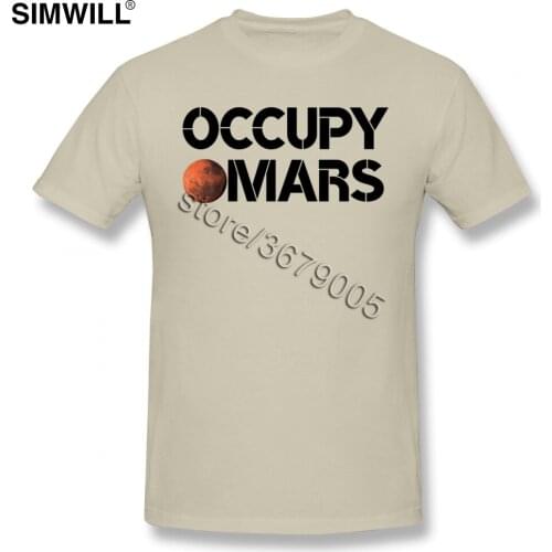 Cool Space X Shirts Novelty Print Custom Tees Shirts Mens Short Sleeved Round Neck Cotton Occupy Mars T Shirt Gift Idea