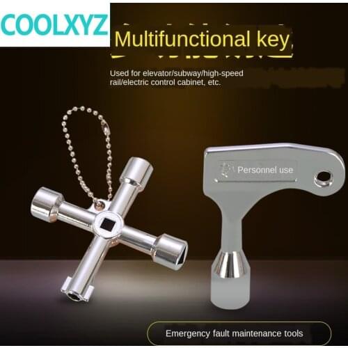 Elevator key triangle opposite side four corner square round hole train door electric box valve multifunctional triangle lock
