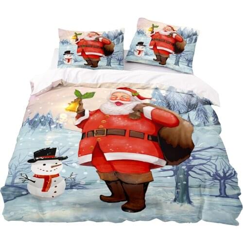 Santa Claus With A Bag Of Gifts Pattern Duvet Cover Set With Pillowcase, 240x220 Quilt Cover, 173×218 Blanket Cover,Bedding Set