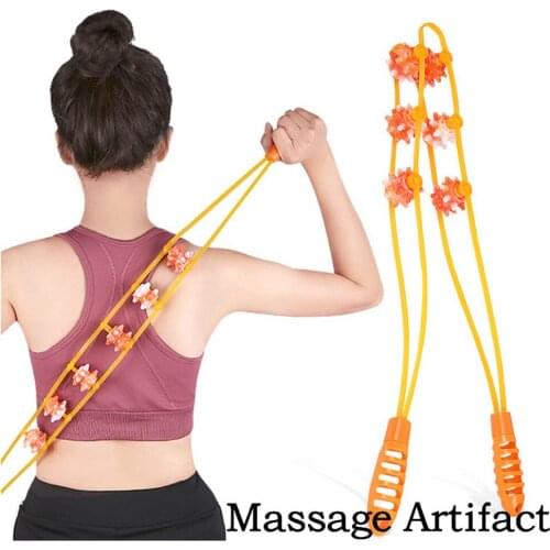 1pc Massage Clean Shower Pull Belt Dual Sided Back Body Massage Brush Silicon Back Wash Bar Massager Bath Back Brush Orange