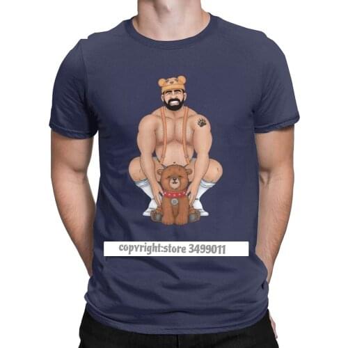 Daddy Bear T Shirt Mens Unique Tops T Shirt Barebeef Gaybear Gayart Gay Pride LGBT Tshirts Camisas Tops