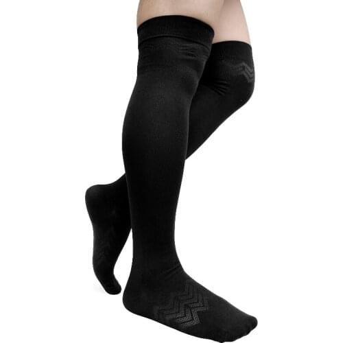 Over Knee Mens Long Socks Cotton Breathable Sexy Stocking Male Hose Formal Suit Socks for Male Black