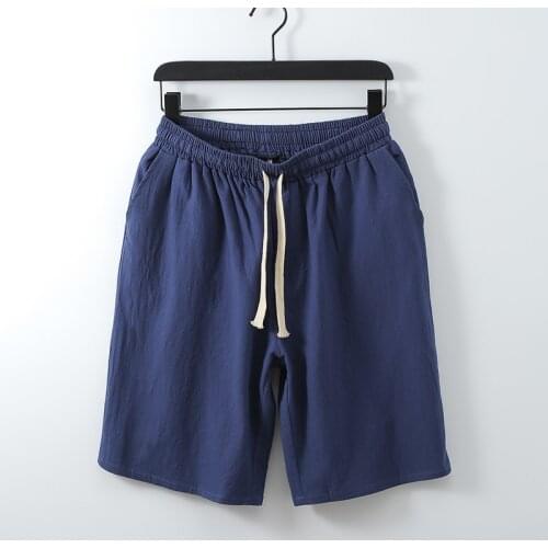 Men Shorts Linen Plus Big Size 6X Male Summer Shorts 2021 Beach Shorts Mens Khaki Joggers Shorts Homme Casual White Sweatshorts