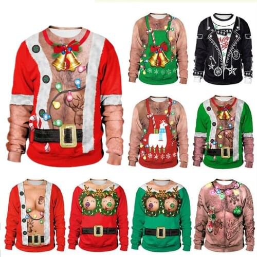 New listing Christmas Sweaters Stylish Unisex Men Women Santa Claus Ugly Christmas Sweater Novelty Sexy RED Retro Sweater