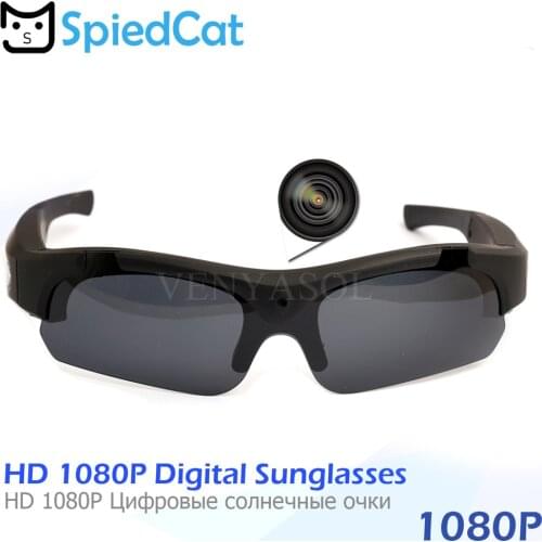 SPIED CAT FULL HD 1080P Polarized Mini Camera Sunglasses Digital Video Recorder Glasses Sport Camcorder secret Outdoor black cam