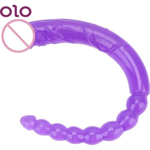 OLO Anus Beads Soft Jelly Dildo Super Long Artificial Penis Double End Dildo Vagina Anal Massager Sex Toys for Men Gay Women