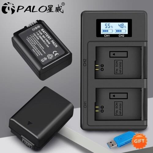 PALO 4pcs/lot 2000mAh NP-FW50 NP FW50 Camera Battery for Sony Alpha a6500 a6300 a6000 a5000 a3000 NEX-3 a7R