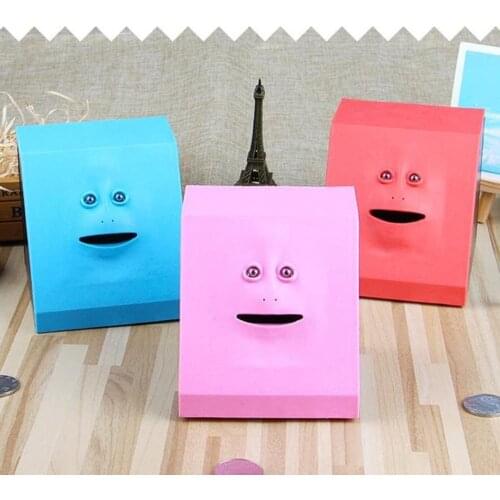 Plastic Face Bank Human Face Smart Sensor Piggy Bank Electric Coin Can Eat Money Face Piggy Bank Store Coins Creative