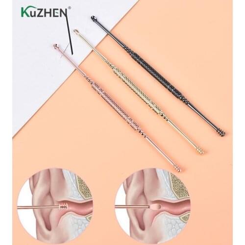 Portable Cleaner Ear Spoon Stainless Steel Ear Pick Cleaner Dig Ear Curette Tools Ear Cleaning Tools Health Care Digging Earpick