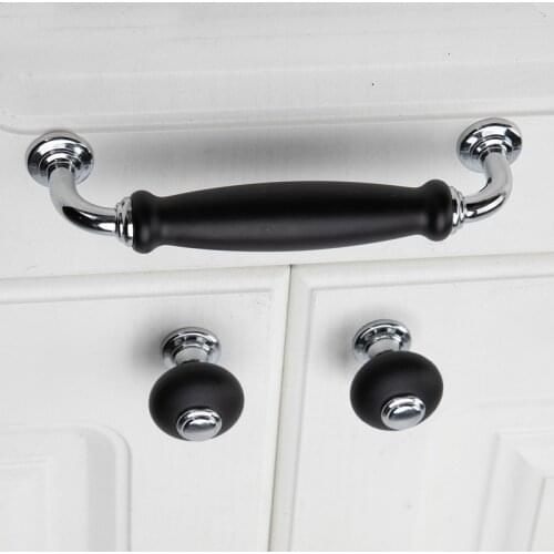 JD Drawer Knob Shoe Handle Furniture Black Modern Zinc Alloy 96mm Kitchen Cabinet Door Wardrobe Found