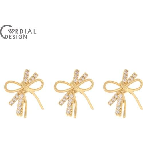 Cordial Design 50Pcs 11*12MM DIY Parts/Fingernail Making/Jewelry Accessories/Hand Made/Genuine Gold Plating/Fingernail Findings