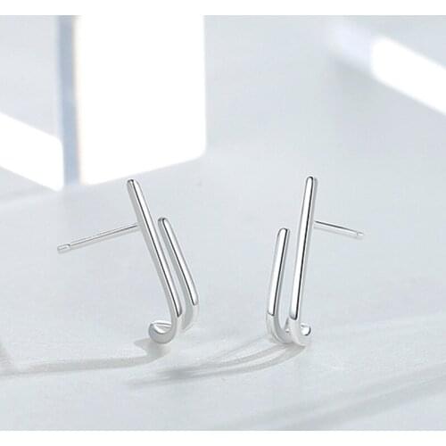 Exquisite 925 Sterling Silver Earrings for Women Simple Elegant Cute Small Earrings Korean New Design Jewelry Anniversary Gift