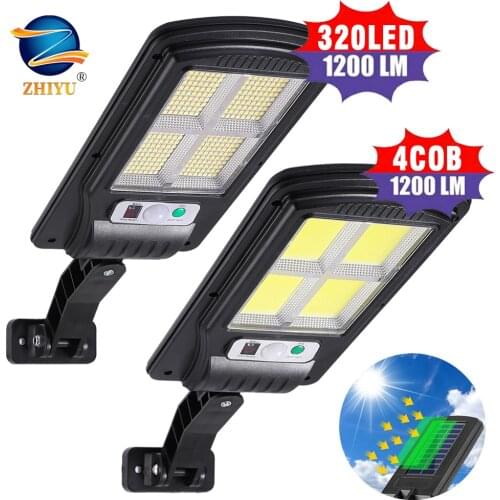 Elbow Solar Lamp Led Solar Street Lights Built-in 2 18650 Batteries Wall Lamp IPX6 Waterproof PIR Motion Sensor Remote Lamp