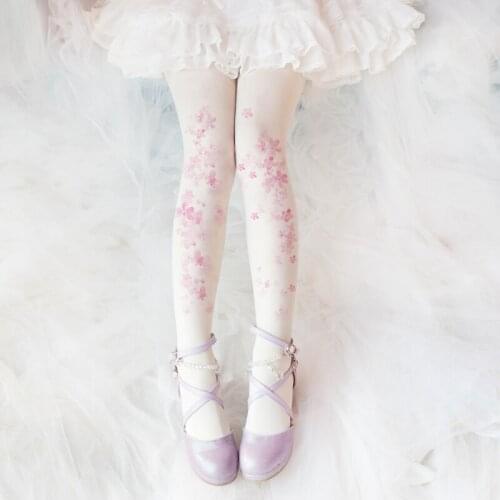 High quality Japanese cherry Lolita lolita socks pantyhose stockings girls Sen female socks autumn and winter outer wear