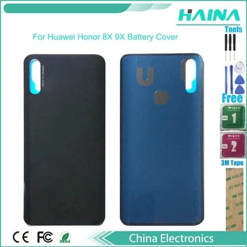 Back Glass For Huawei Honor 8X 9X Battery Cover Rear Door Case Panel Back Cover Housing Without Camera Lens