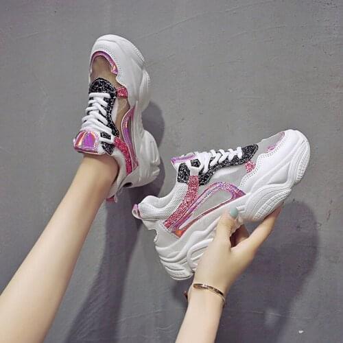 Sports Shoes Lady Round Toe Clogs Platform Tennis Female Solid 2019 Fashion Womens All-Match Shoess Wedge Creepers Breathable