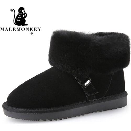 Winter Snow Boots Women 2021 Fashion Warm Short Women Boots Non-Slip Platform Medium Tube Snow Cotton Shoes Female Shoes Black