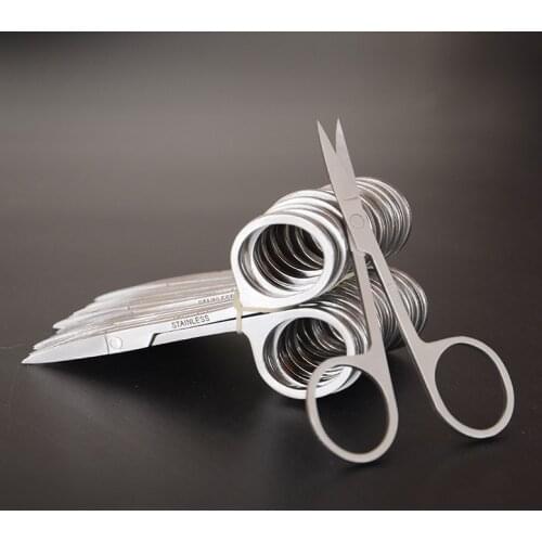 1PC Small Stainless Steel Nail Tools Eyebrow Nose Hair Scissors Cut Manicure Facial Trimming Tweezer Makeup Beauty Tool Portable