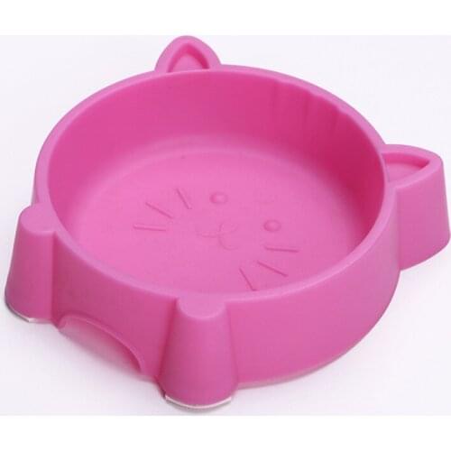 1pcs Cat Face Pet Bowl Anti Slid Solid Color Dog Puppy Kitten Food Water Feeder For Pet Products Cat Accessories Equipment Tool