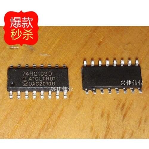 10PCS New 74HC193 74HC193D SN74HC193DR SOP-16 4 -Bit Synchronous Up / Down Counters