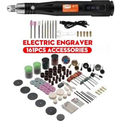 161/105PCS Electric Drill Grinder Engraver Pen Grinder Carve Tool Mini Drill Electric Rotary Tool Grinding Machine Accessories