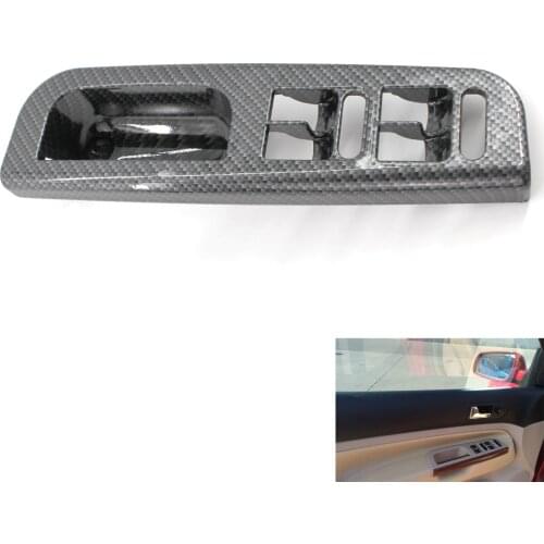 1X Door Window Lift Switch Control Panel Bezel Carbon Fiber Printed Style for VW Passat Golf Jetta MK4 Left Hand Drive
