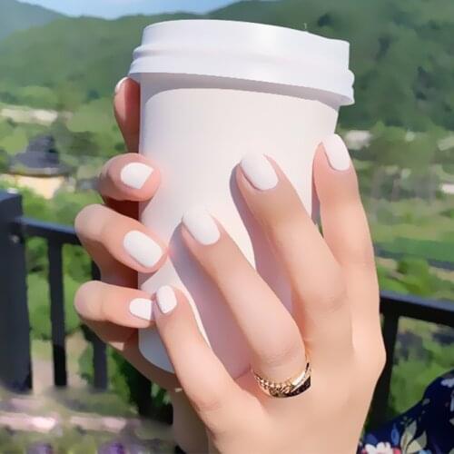 24Pcs Fake Nails Waterproof False Nails Durable Short Flat Matte Nails False Nails Tips Press On Nails