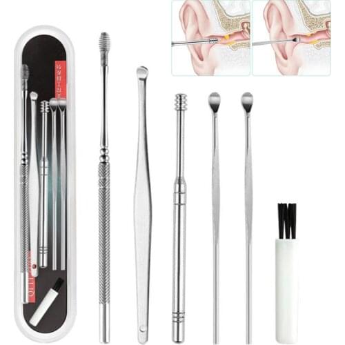 Ear Wax Pickers Acne Needle Stainless Steel Earpick Wax Remover Curette Ear Pick Cleaner Ear Cleaner Spoon Care Ear Clean Tool