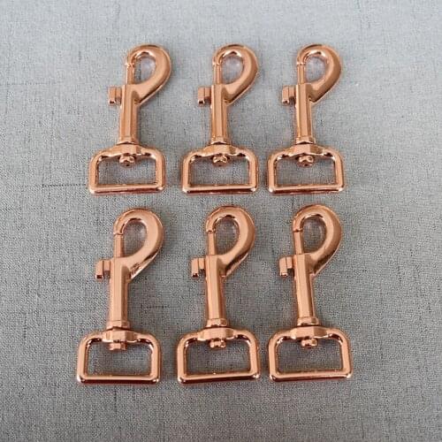 50Pieces 25mm Rose Gold Safety Strong Hooks Clips Lobster Clasp dog leash Carabiner Snap Hook DIY Key Chain Bag Part Accessories