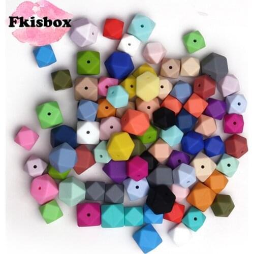 50Pcs Food Silicone Beads Hexagon 17mm Diy Baby Chew Necklace Bpa Free Nursing Jewelry Silicona Bead Teething Infant Toys